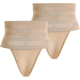 Women's High Waist Shaping Thong Breathable Tummy Control Shapewear Panty