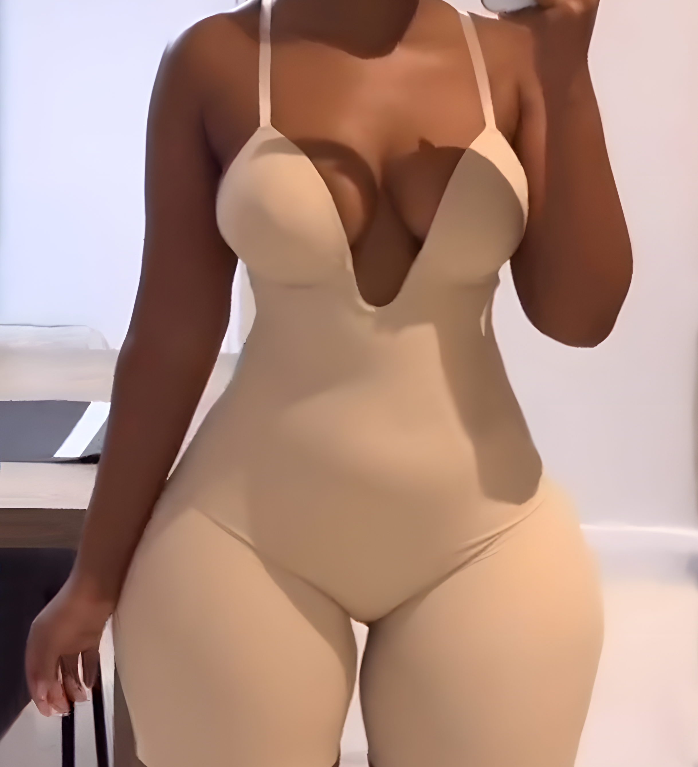 Sorelyne® Deep V Neck Low Back Built In Bra Shapewear Bodysuit