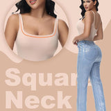Sorelyne® Seamless Tummy Control Thong Shapewear Backless Square Neck Tank Tops Body Shaper