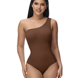 Sorelyne® Sexy Ribbed One Shoulder Sleeveless Tank Top Tight Stretch Bodysuit