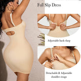 Smooth Full Slip Strapless Tummy Control Bodycon Shapewear Dresses With Built In Bra