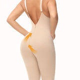 U Plunge Tummy Control Mid Thigh Bodysuit Seamless Full Body Girdles Shapewear