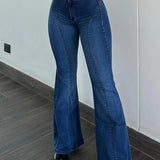 Sorelyne® Women High Waisted Line Flare Jeans Pants