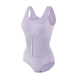 2 in 1 Seamless Double Tummy Control Corset Bodysuit Scoop Neck Tank Top Shapewear