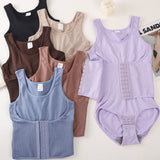 2 in 1 Seamless Double Tummy Control Corset Bodysuit Scoop Neck Tank Top Shapewear