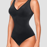 Tummy Control Slim Body Shaper Deep V-Neck Thong Bodysuits
