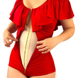 Sorelyne® Girdles Colombianas One Piece Ruffled Tummy Control Triangle Swimsuit