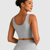 U Neck Sleeveless Seamless Crop Yoga Tank Top
