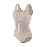 2 in 1 Seamless Double Tummy Control Corset Bodysuit Scoop Neck Tank Top Shapewear