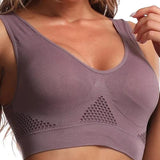 Women's Hollow Out Anti-Sagging High Support Sports Bra Breathable Yoga Top Bras