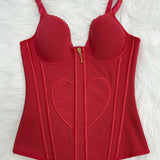 Sorelyne® Girdles Colombianas Love Pattern Corset Top Zipper Waist Trainer