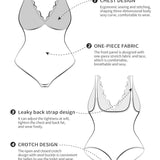 Women’s Sexy Lace Deep V Neck Bodysuit Tummy Control Thong Body Shaper
