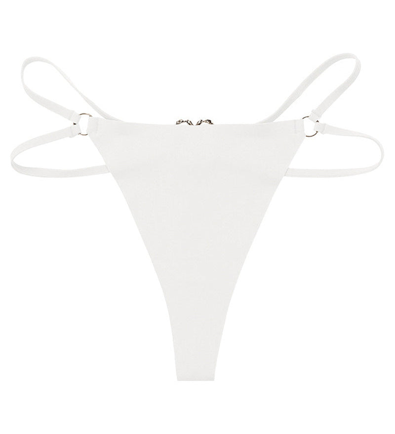 Women's Seamless Thong Low Waist Metal Ring Sexy Temptation Intimates T Pants