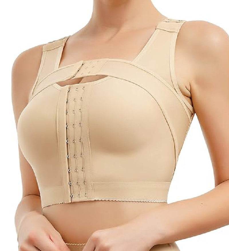 Front Closure Post Surgery Compression Shapewear Bra With Breast Support Belt