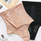 9-Breasted High-Waisted Hip-Lift Thigh Tuck Thong Panties