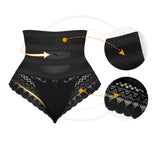 Splicing Lace Hollow High Waist Shapewear Panty Butt Lifter Slimming Thong