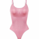 Seamless Round Neck Tummy Control Thong Tank Top Body Shaper Bodysuits