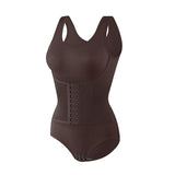 2 in 1 Seamless Double Tummy Control Corset Bodysuit Scoop Neck Tank Top Shapewear