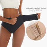 Women's Mid Waist Seamless Tummy Control Shapewear Briefs Underwear With Hooks Belt