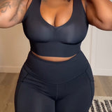 Wireless Seamless V-Neck Tank Plus Size Push Up Bra