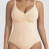 Front Zipper Tummy Control Triangle Shapewear Bodysuit
