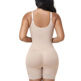 V Neck  Adjustable Strap Tummy Conrol  Zipper Bodysuit Shaper