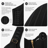 Double Compression Long Slimming Girdle Waist Trainer Zipper Vest with Bra
