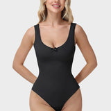 U Neck Seamless Tummy Control Sleeveless Thong Bodysuit
