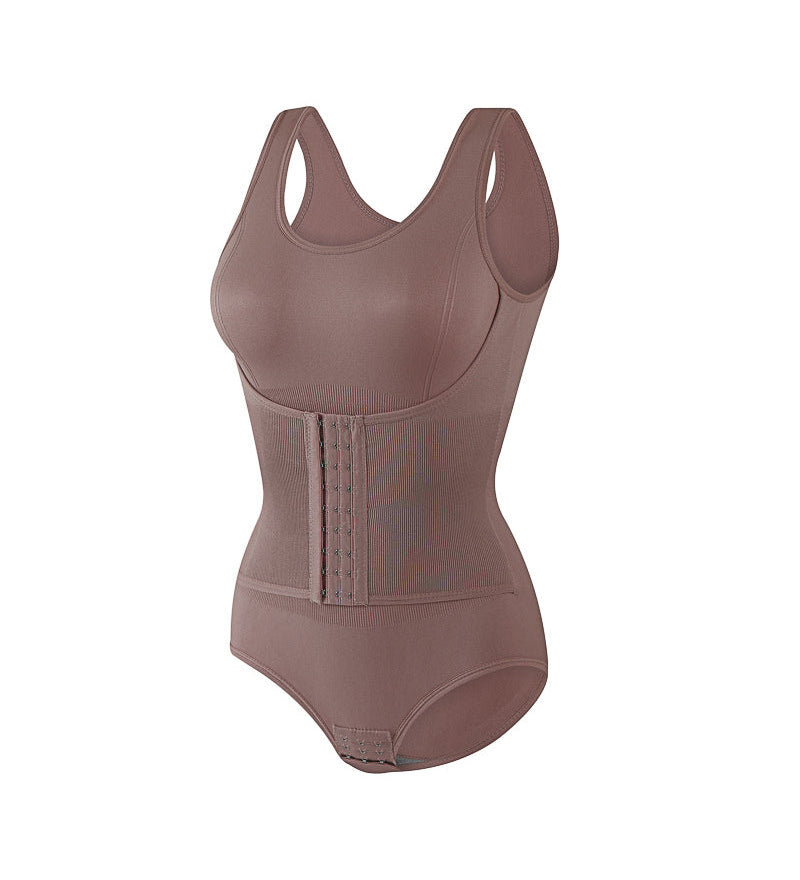 2 in 1 Seamless Double Tummy Control Corset Bodysuit Scoop Neck Tank Top Shapewear