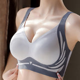 Seamless Contrast Color Wireless Soft Anti-sagging Push Up Sleep Bra