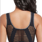 Women's Plus Size Front Buckle Solid Hollow Breathable Wireless Sports Bra