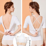Women's Seamless Low Back Wireless Deep U Shaped Backless Comfort Minimizer Bra
