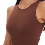 Seamless Racerback Top Tummy Control Crew Neck Bodysuit