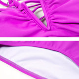 Sexy Strappy Triangle V-shaped Halter Neck One-piece Body Shaping Swimsuit
