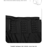High Waist 9-row Adjustable Buckle Belt Shapewear Shorts With Sponge Pads