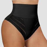 Women's Sexy Mid Waist Unique Lace Thong Body Shaper Seamless Girdle Panties