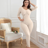 Sorelyne® Beige Long Sleeves Full Bust Slimming Firm Full Body Shaper Shapewear