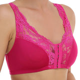 Breathable Lace Front Closure Wire-free Smooth Back Shaping Bra