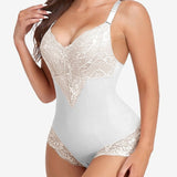 Lace V neck Tummy Control Sculpting Full Body Shapewear Bodysuit