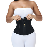 High Compression Front Zipper Multi Hooks Tummy Control  Waist Trainer