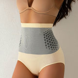 Women's Magnetic Therapy Warm Uterus Panties Seamless High Waist Abdomen Control Briefs