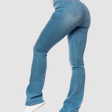 High Waisted Slim Stretch Skinny Flare Jeans