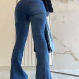 Sorelyne® High Waisted Tummy Control Flared Slit Floor Length Jeans