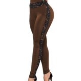 Lace High Waist Hip Lift Mesh Sheer Hollow Out Yoga Gym Jogging Trousers Legging Pants
