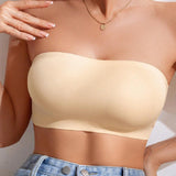 Wireless Strapless Bandeau Bra Seamless Stretch Non Padded Push Up Bralette