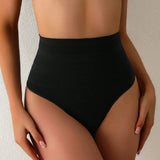 High Waist Sexy Triangle Thong Briefs Tummy Control Shapewear Panties