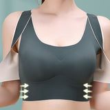 Wireless Front Cross Side Buckles Bra Hunchback Correction Shockproof Yoga Underwear