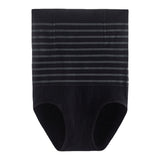 Women's High Waisted Striped Belly Bump Shapewear Panties Butt Lifter Briefs