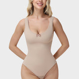 U Neck Seamless Tummy Control Sleeveless Thong Bodysuit