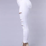 High-waist Stretch Ripped Skinny Jeans